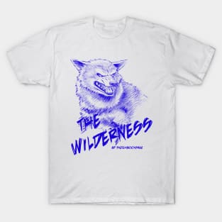 Wolf, The Wilderness-  Blue Design T-Shirt